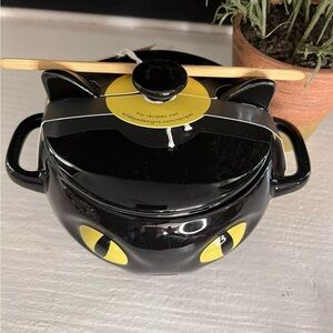 Wild Eye Designs Black Cat Brie Cheese Baker Gothic Halloween Serveware NWT